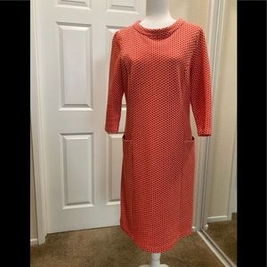 Boden Tall red & white ponte knit dress